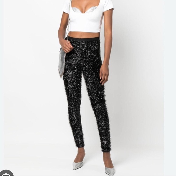 Sandy Liang Pants - Vaquera NYC glitter-detail leggings